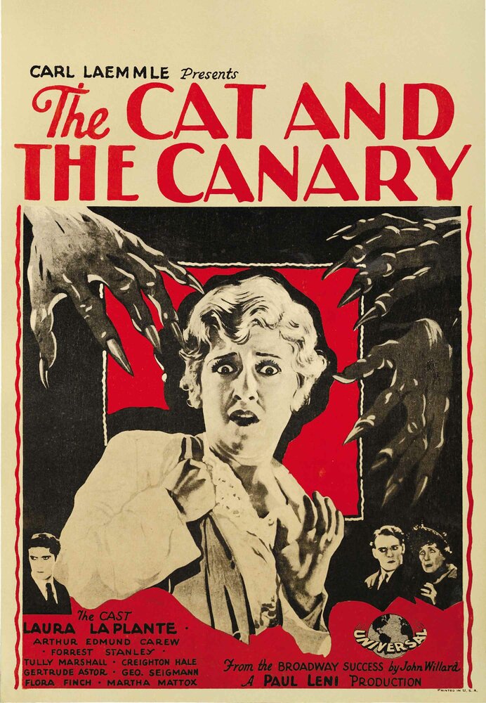 Кот и канарейка (1927) постер